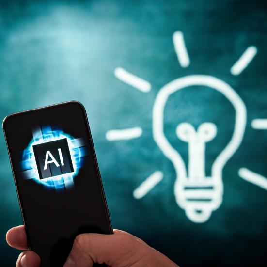 Telefon og en lyspære